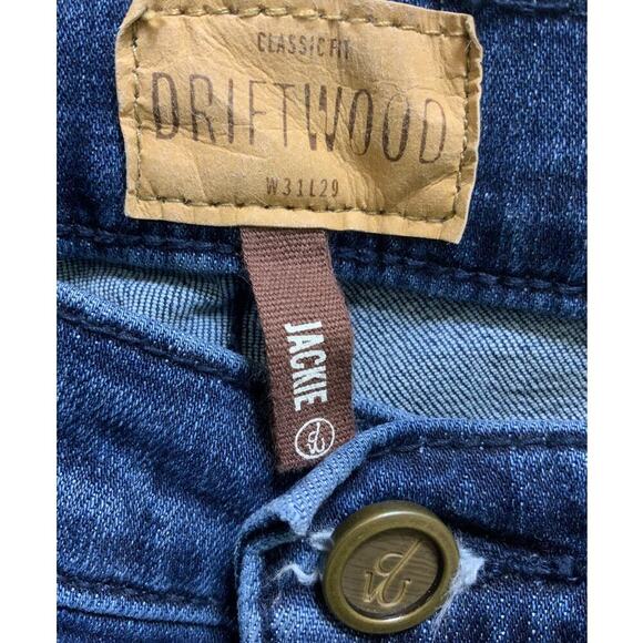Driftwood Jackie Classic Fit Jeans Womens 31 Mid Rise Straight Embroidered Blue - Picture 11 of 12